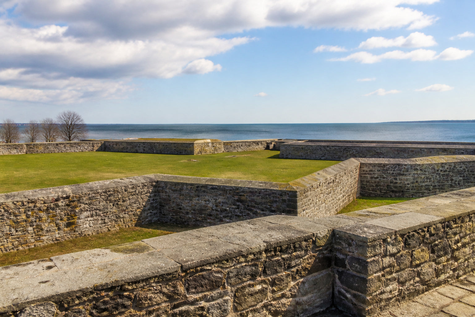 Fort Ontario State Historic Site, 1755 stone earthworks and bastions overlooking Lake Ontario