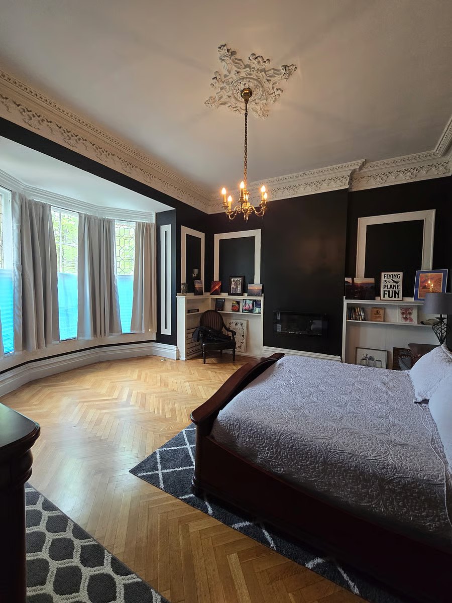 Master bedroom with king bed