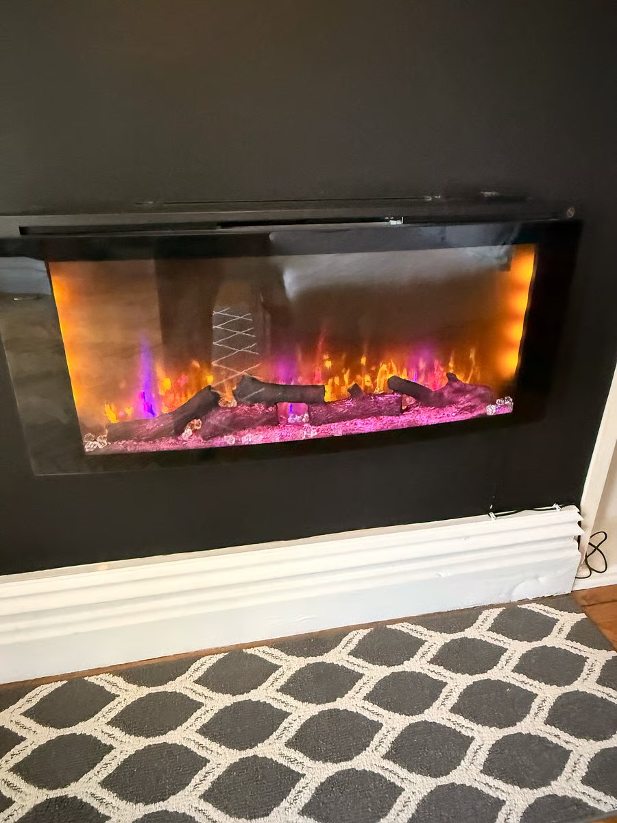 Electric fireplace detail
